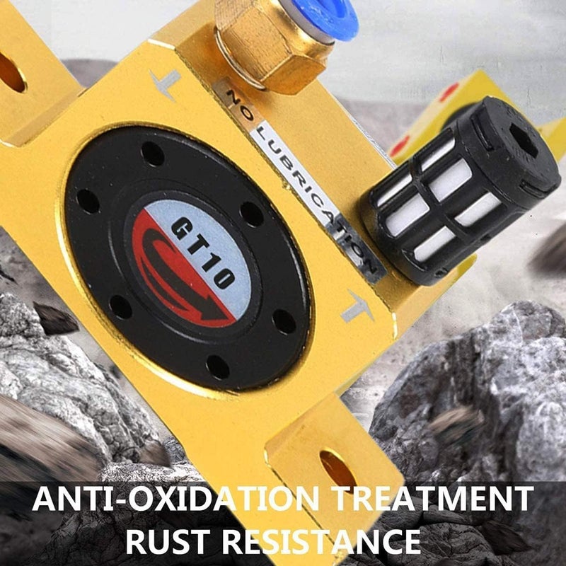 AFUXING Industrial Turbine Vibrators (GT10), G 1/8" Silent Pneumatic Turbine Vibrators for hopper, Golden GT-10 Industrial Vibrator Aluminium 6Bar, 1086N, 112l, 37500VPM - Image 5